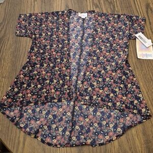 LuLaRoe Red and Yellow Blouse Flowing Design